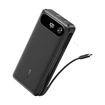 Anker Power Bank (20K, 87W, Built-In USB-C Cable) - AKD Ink