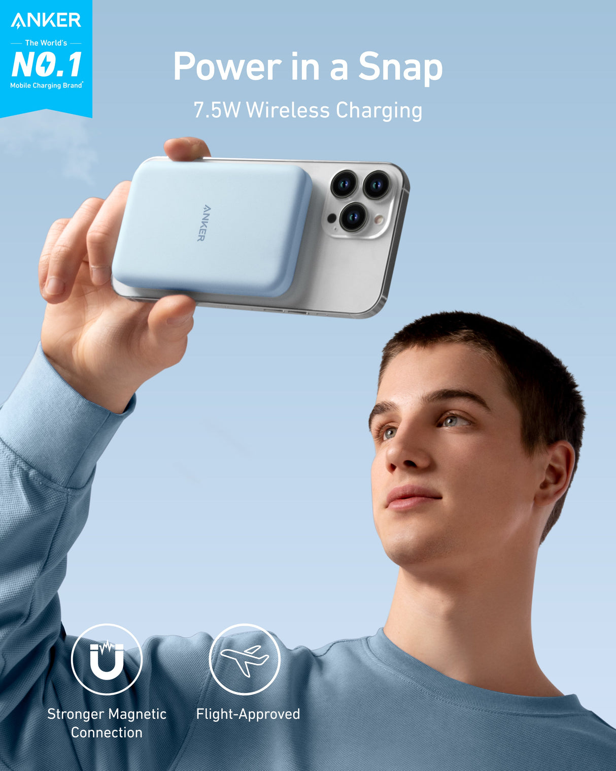 Anker 621 MagGo magnetic battery pack attached to a smartphone, designed for portable charging and convenience.