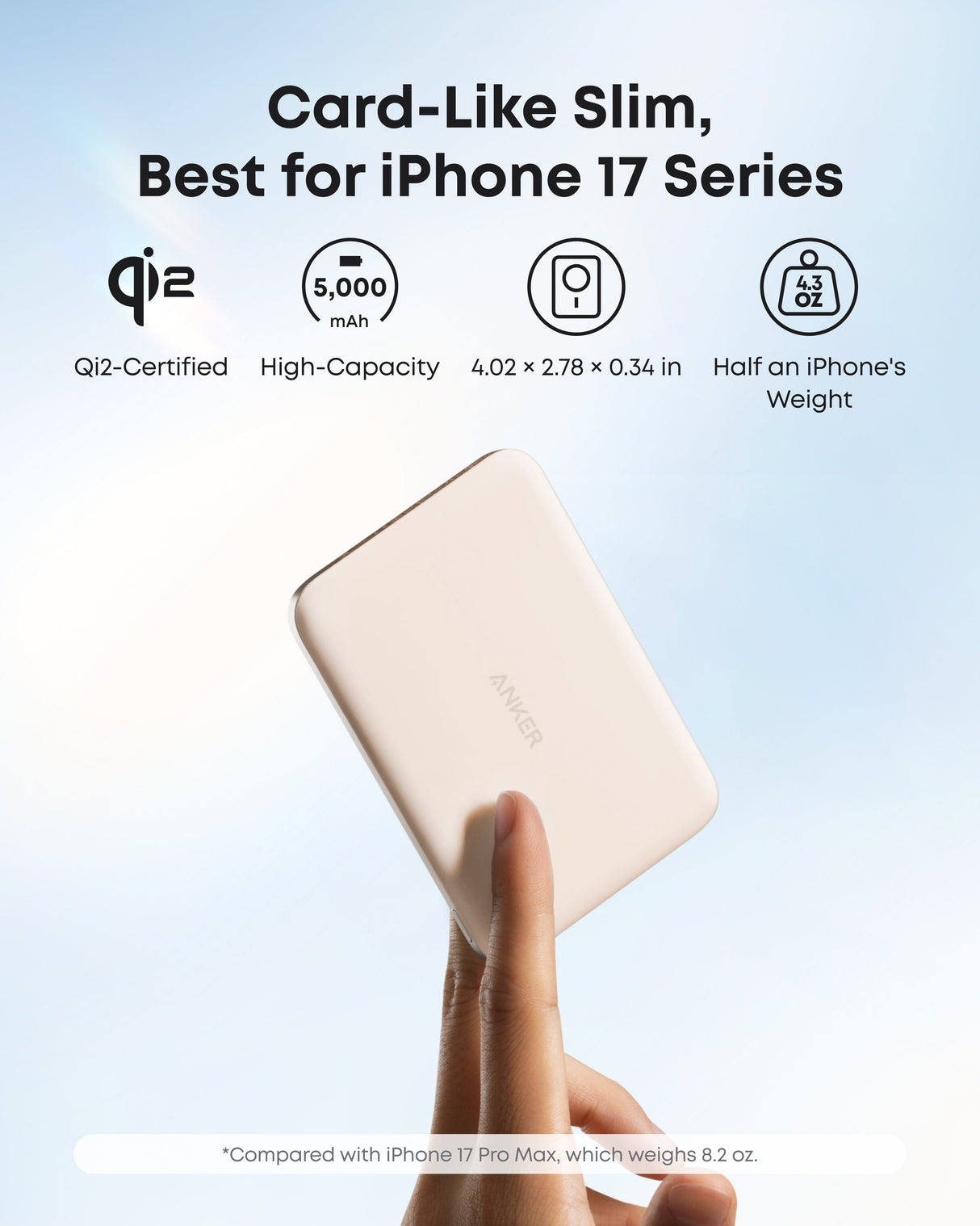 Anker Nano 5K MagGo slim power bank, compact portable charger with USB-C port and magnetic MagGo attachment for smartphones.
