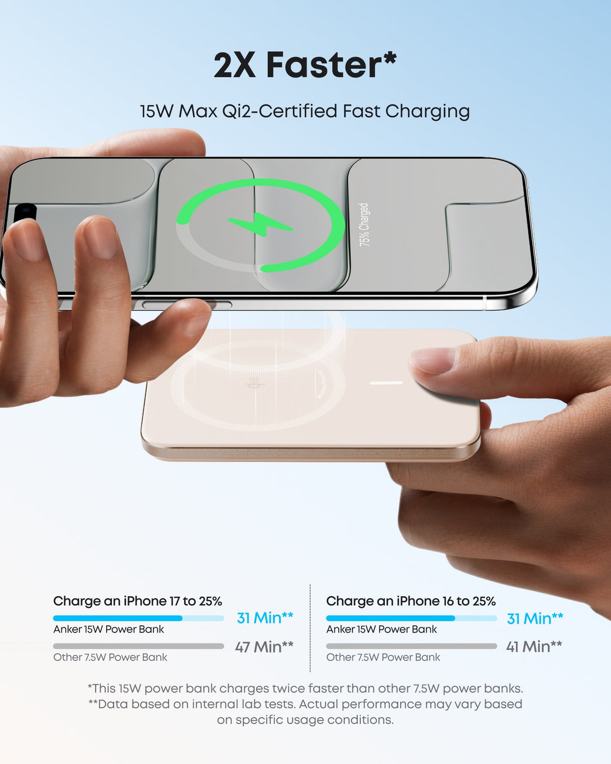 Anker Nano Power Bank 5K with MagGo slim portable charger in black, showing compact design and USB-C port for charging devices.