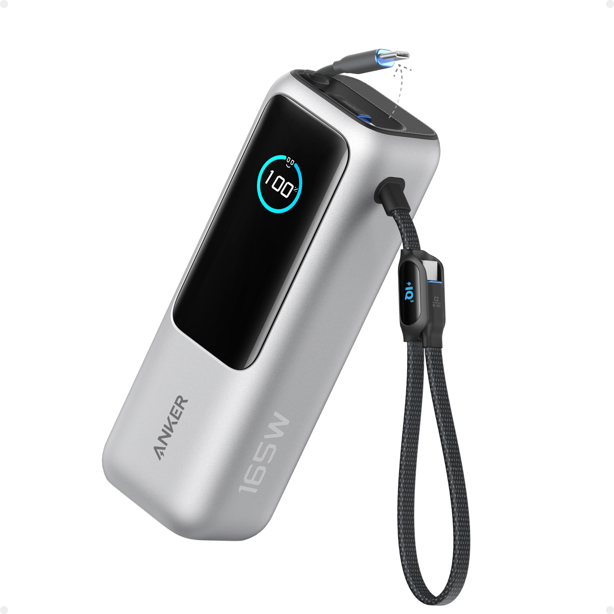 Anker Laptop Power Bank (25K, 165W, Built-In and Retractable Cables)
