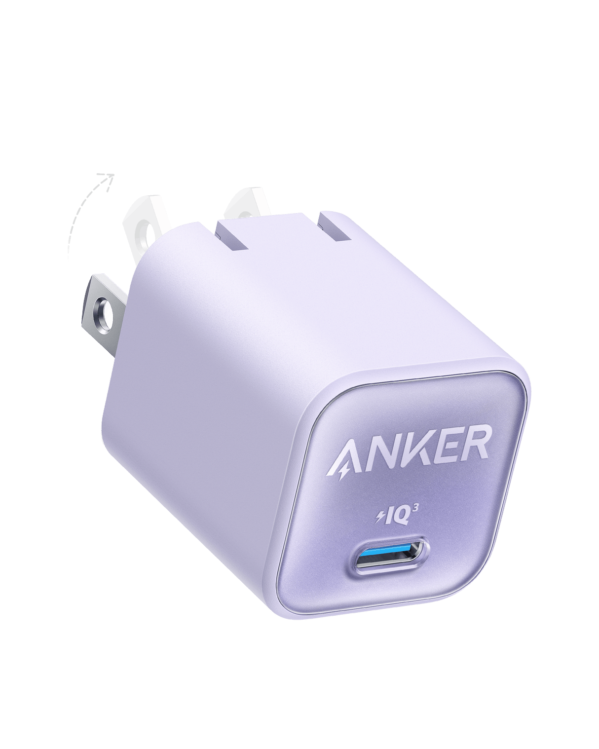 Anker Nano 30W charger with compact design and USB-C port for fast charging smartphones and devices.