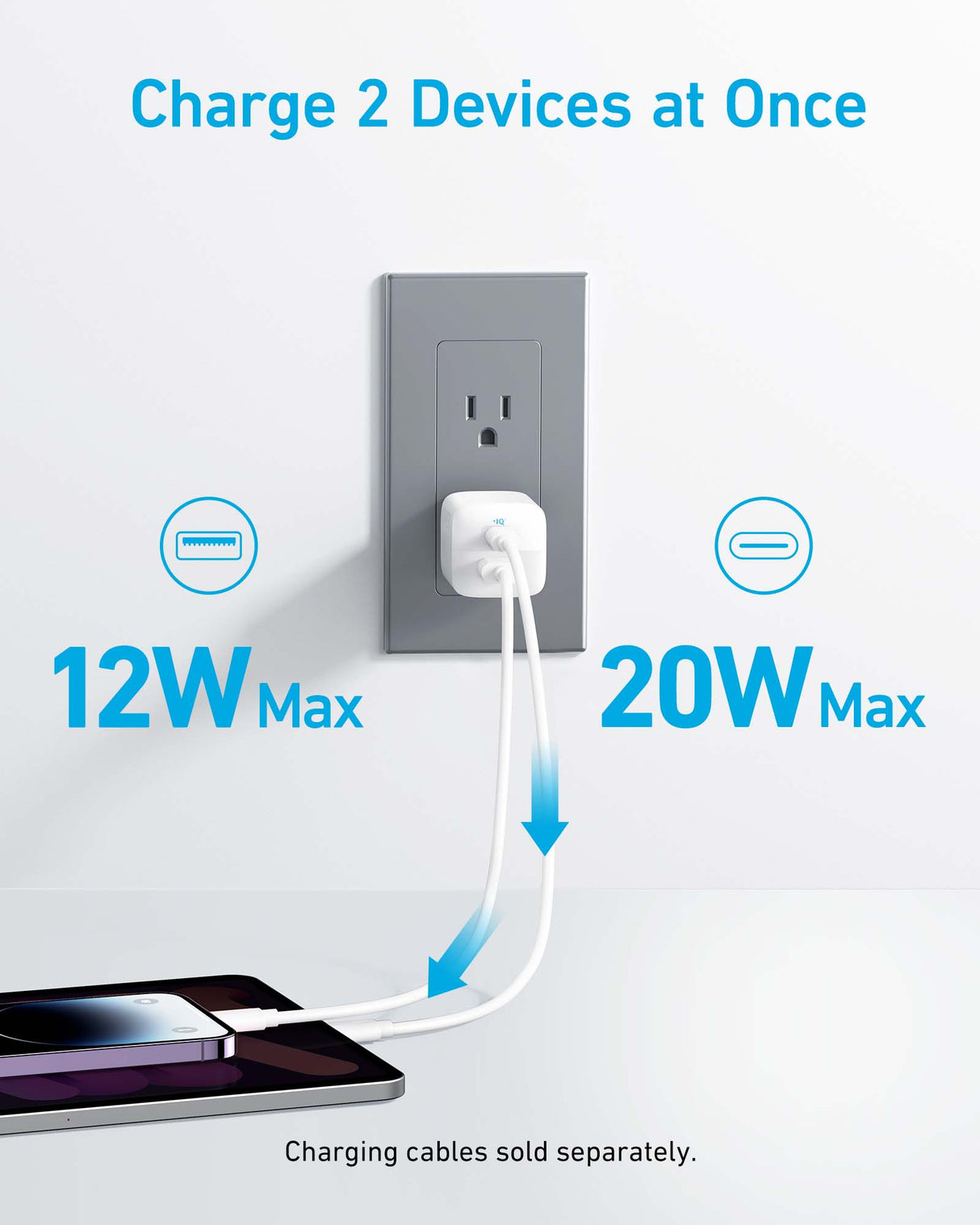 Anker 323 33W charging-only power adapter with USB-C port, compact and portable for fast device charging.