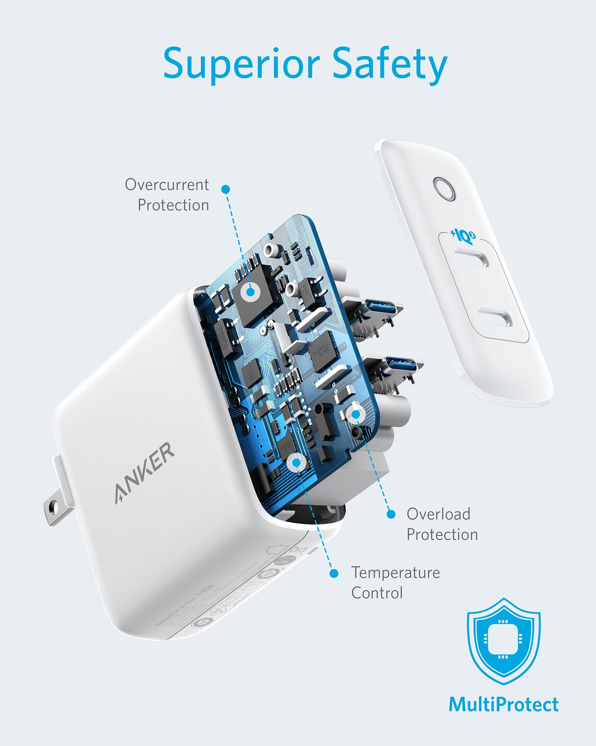 Anker 324 40W charging adapter with compact design and USB-C port for fast device charging.