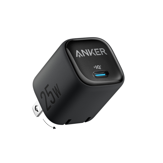 Anker 25W compact charger with USB-C port, lightweight and portable for fast device charging.