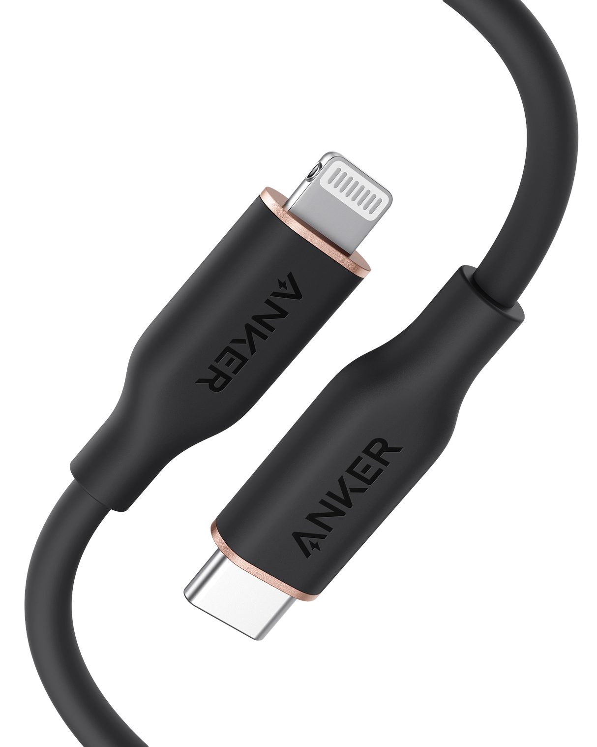 Anker 641 USB-C to Lightning cable, 3 ft silicone Flow cable for charging and syncing Apple devices, with durable design.