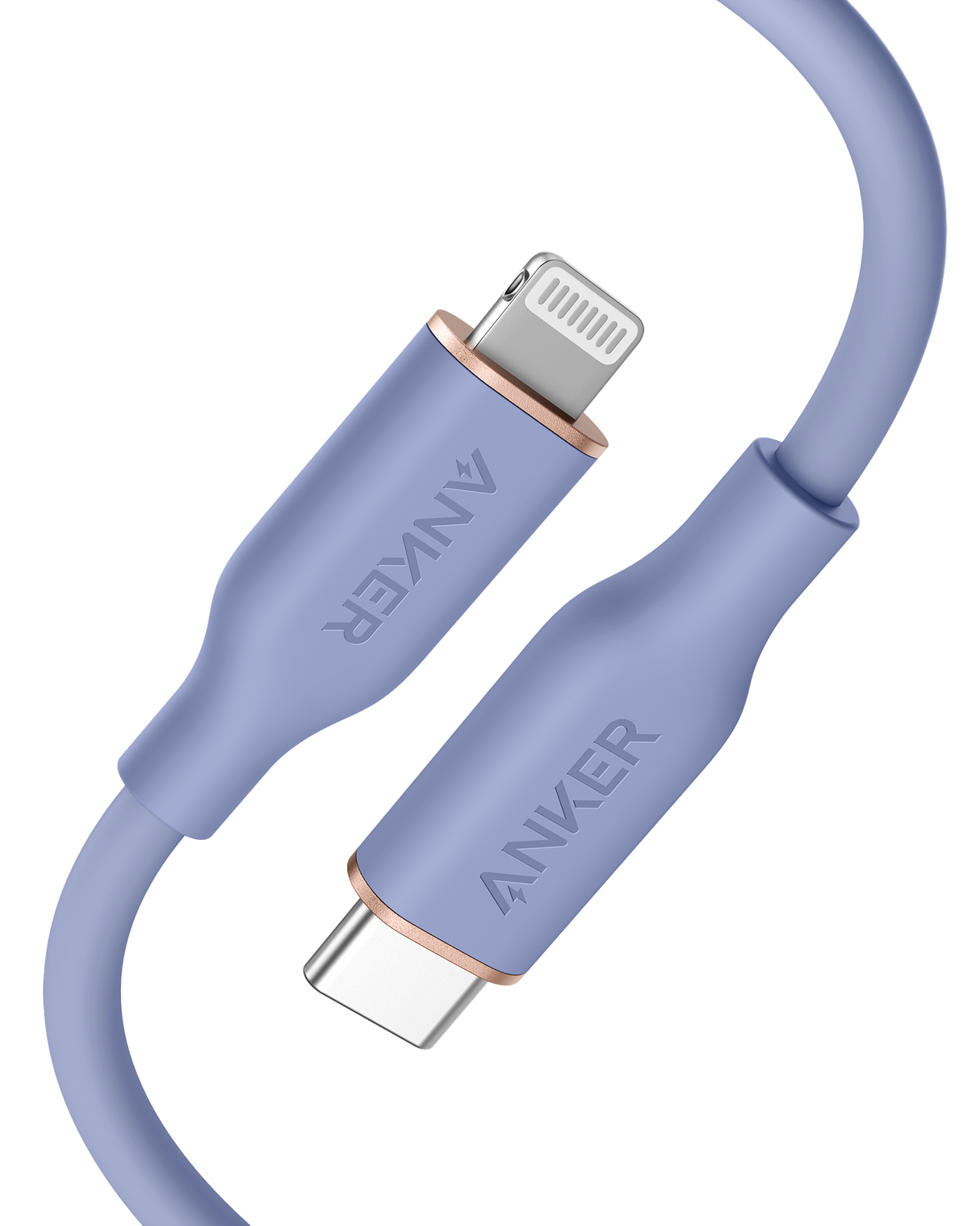 Anker 641 USB-C to Lightning Cable, 3 ft silicone flow design, black color with reinforced connectors for fast charging and data transfer.