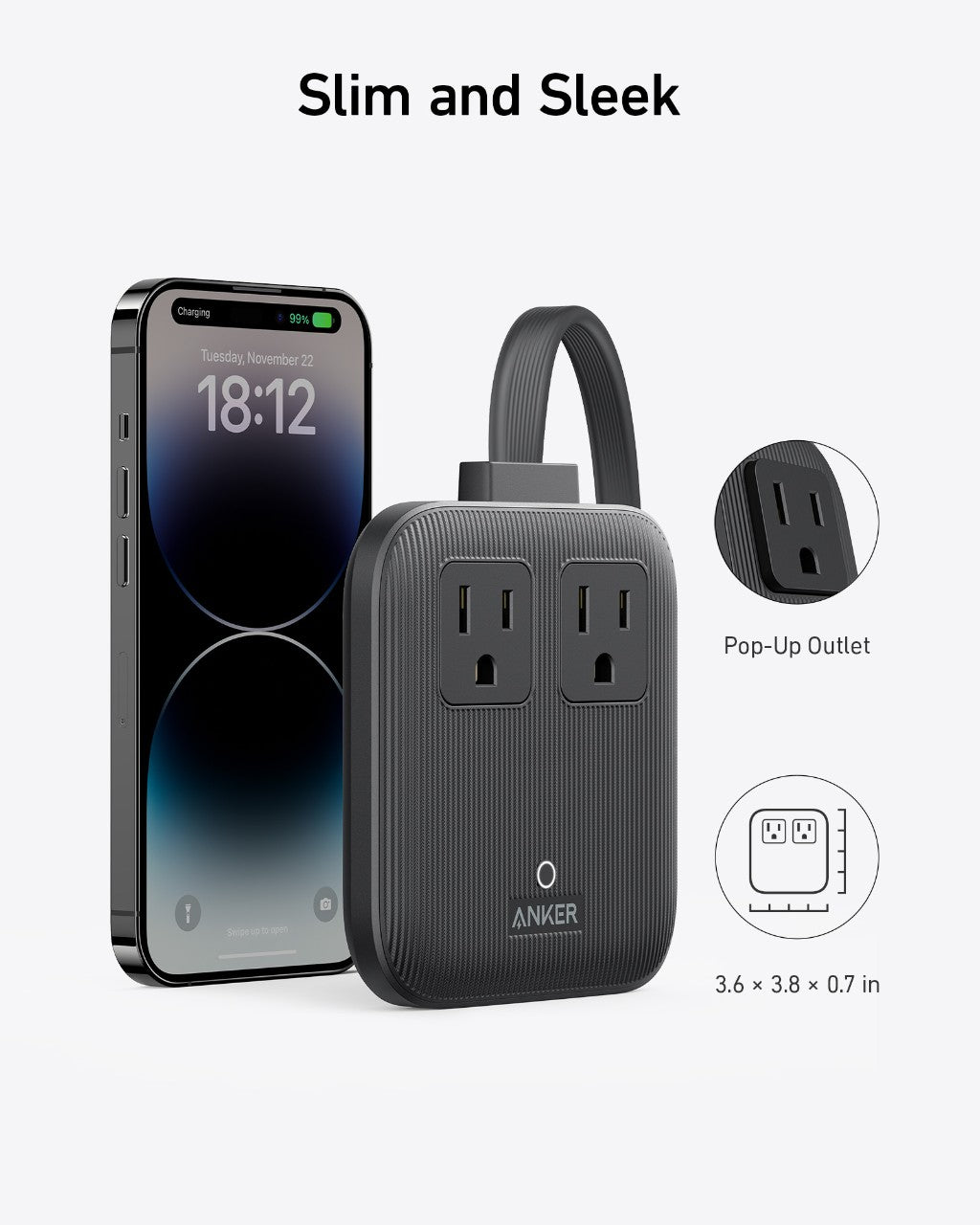 Anker Nano 6-in-1 67W charging station with multiple ports for fast device charging, compact design, and sleek black finish.