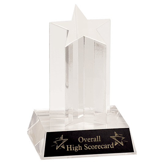 Clear Single Star Column Acrylic with Clear Base
