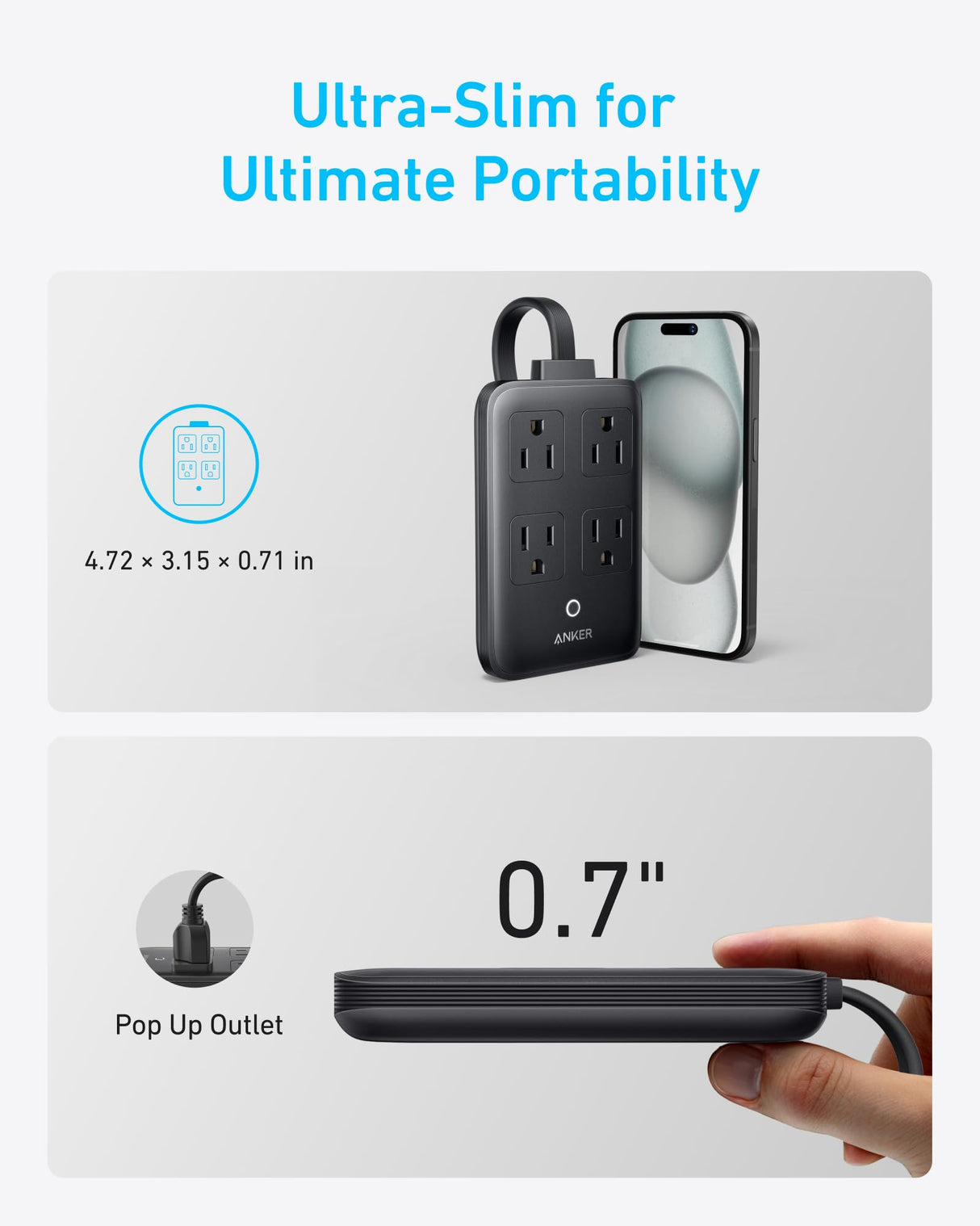 Black Anker 8-in-1 20W charging station with multiple ports for charging devices simultaneously