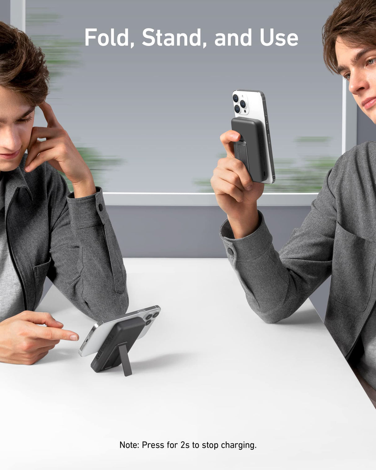 Black Anker 633 Magnetic Battery charging device with sleek design and magnetic connection for portable power.