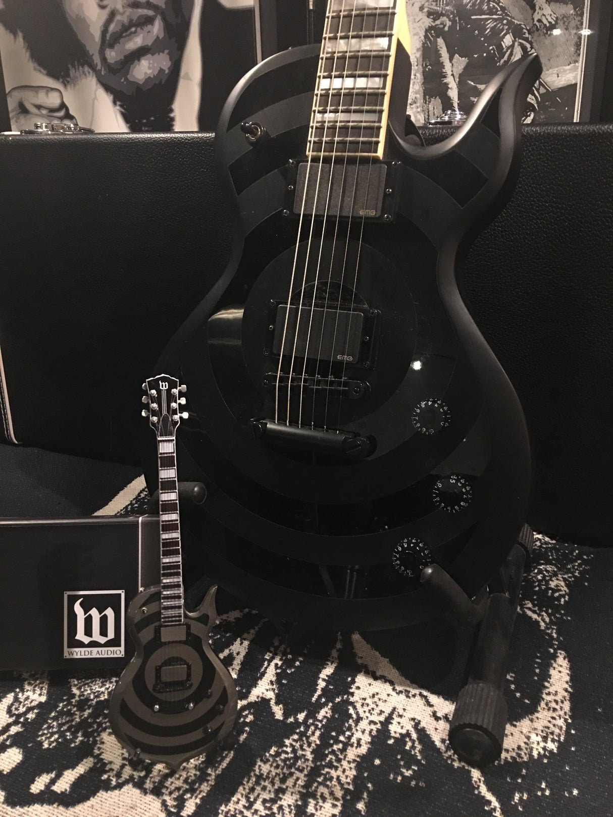 Zakk Wylde ODIN Blackout Bullseye Mini Guitar - Wylde Audio Replica Collectible by AXE HEAVEN®