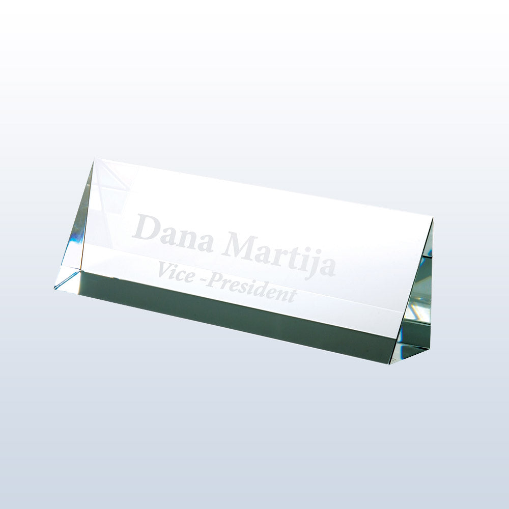 Optic Crystal Nameplate premium recognition award