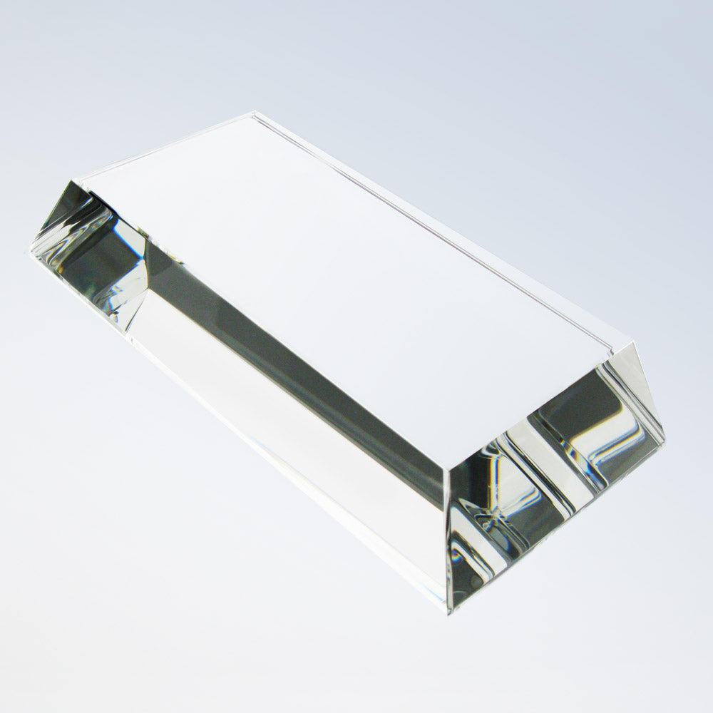 Clear Crystal Slant Rectangle Base premium recognition award