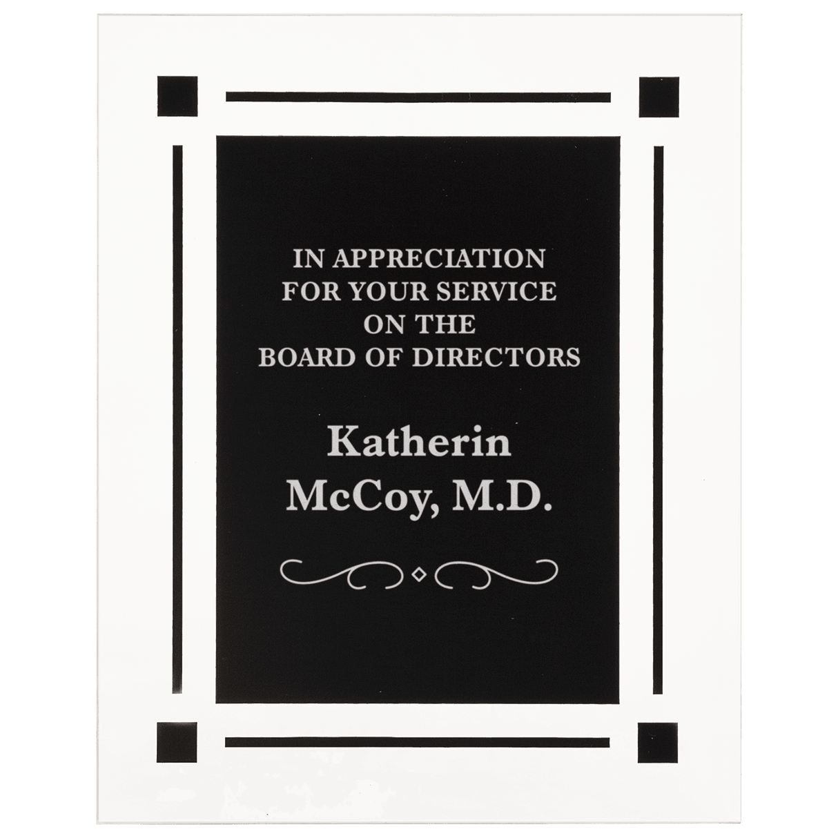 Solid Black Acrylic Clear Plaque