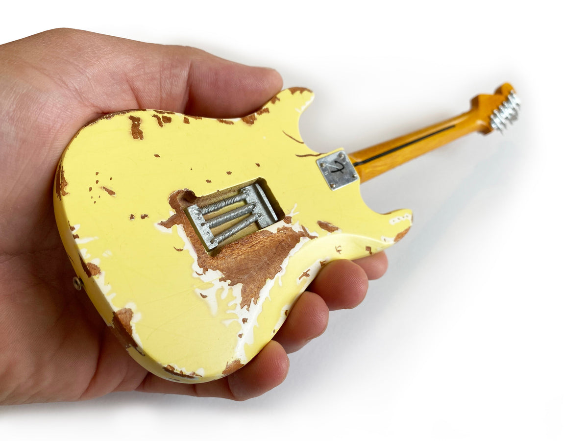 Yngwie Malmsteen Mini Fender™ Strat™ Heavily Worn Olympic White Finish Guitar Model Replica