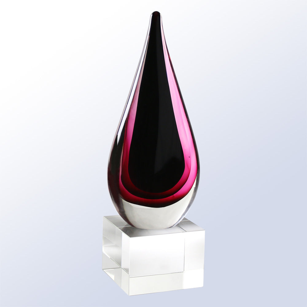 Burgundy Teardrop Award premium recognition award