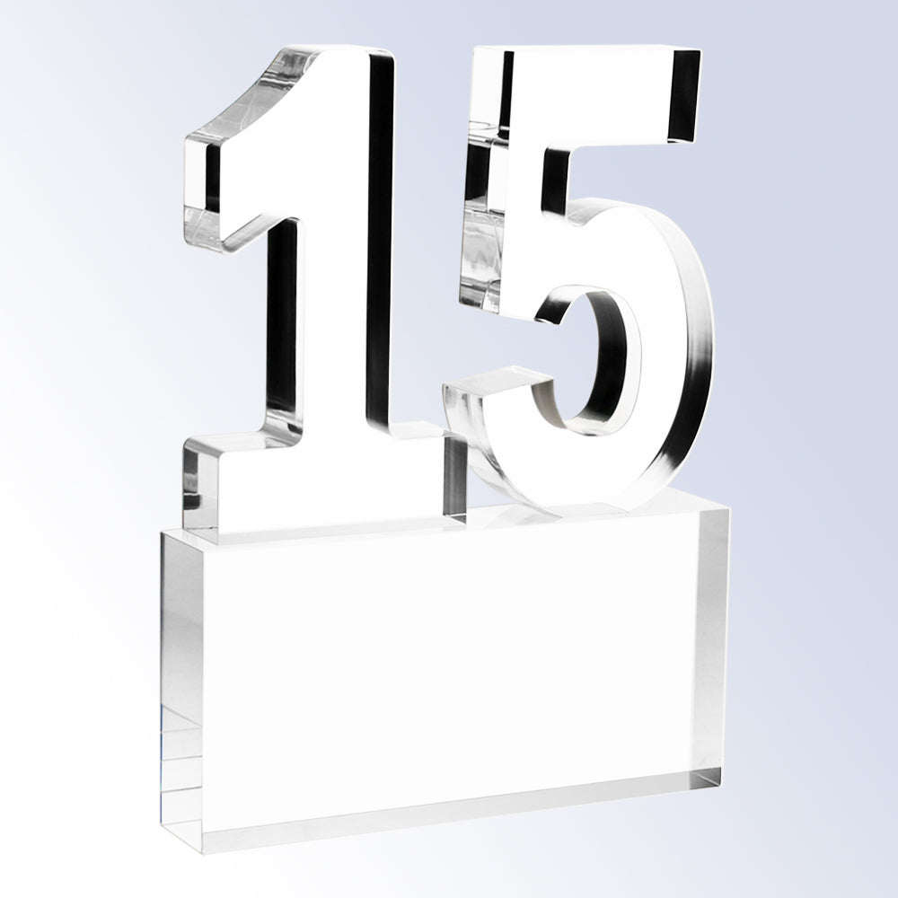 Number 15 Base Attached premium recognition award