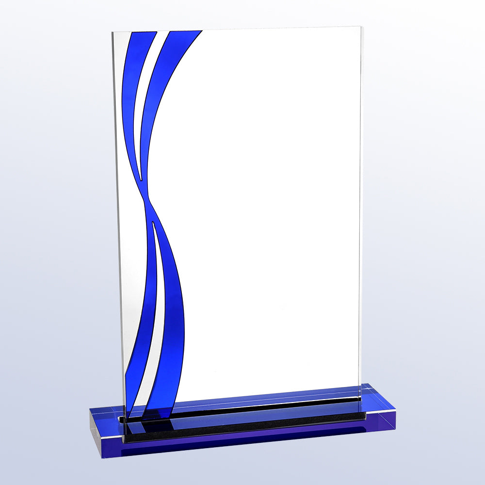Blue Rectangle Side Wave premium recognition award
