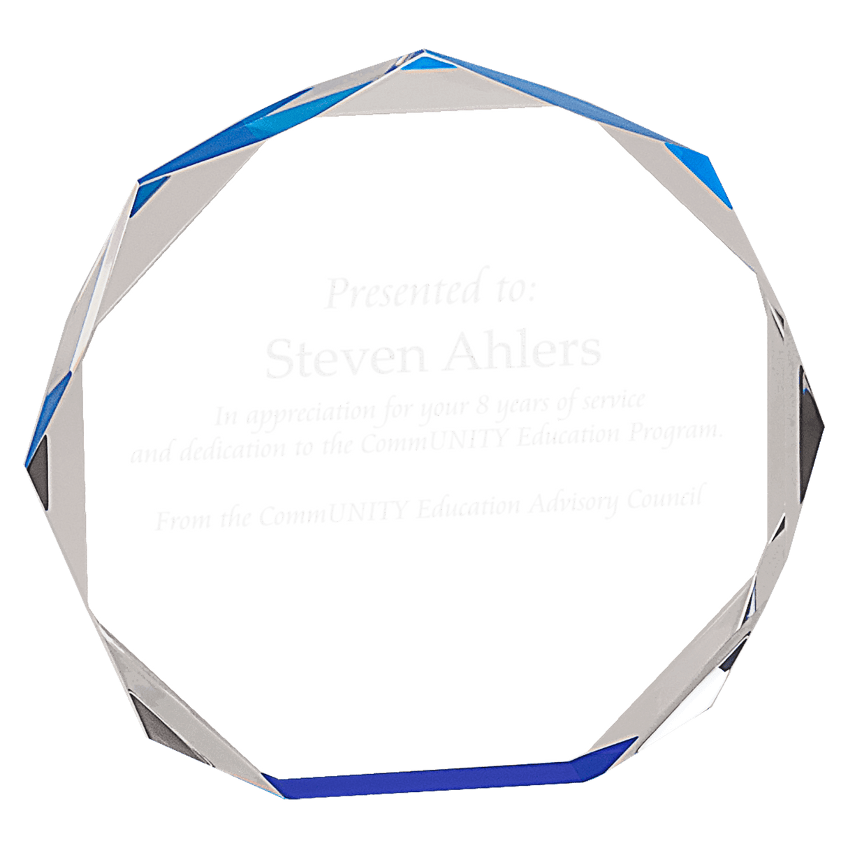 Octagon Acrylic Award
