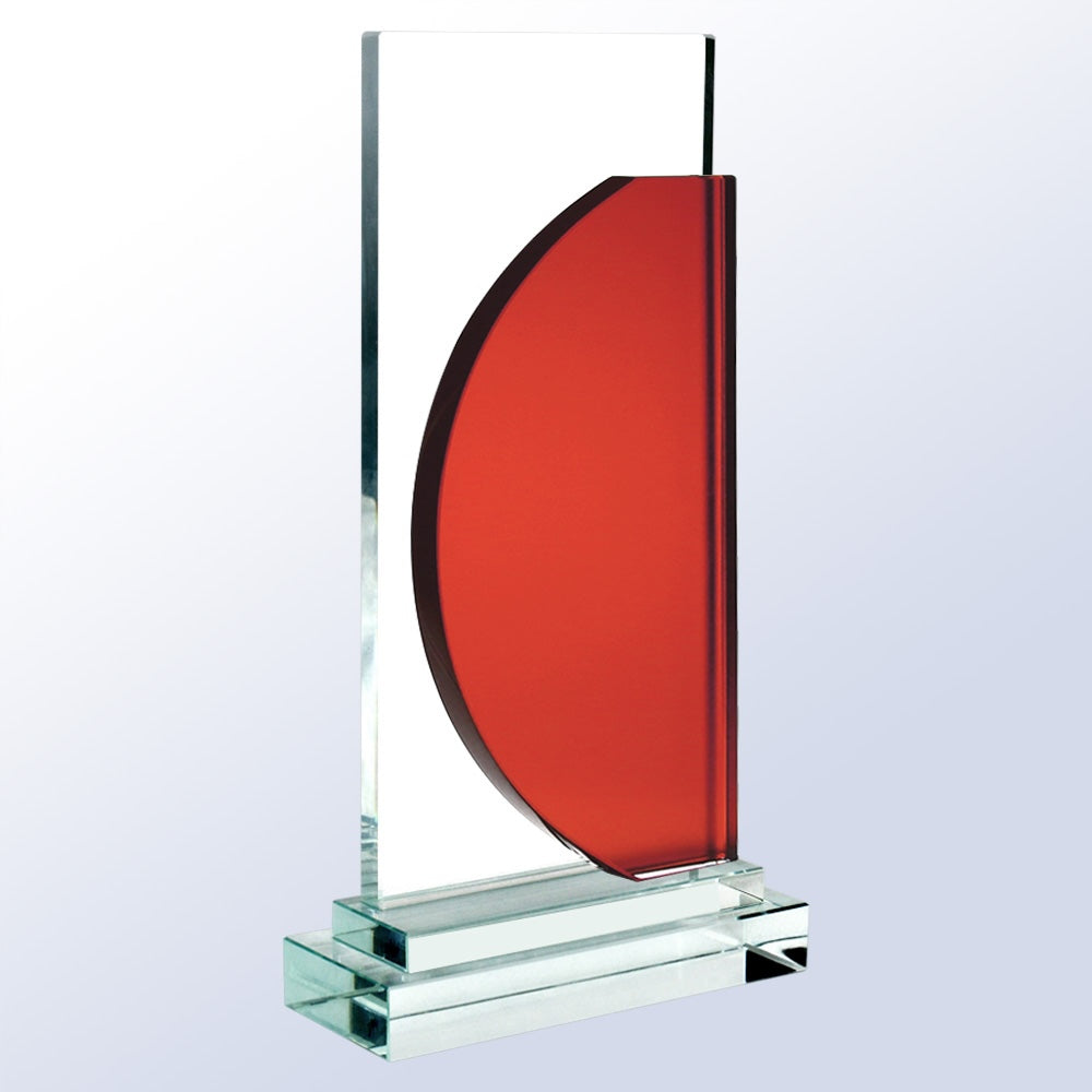 Red Half Moon - Clear Base premium recognition award