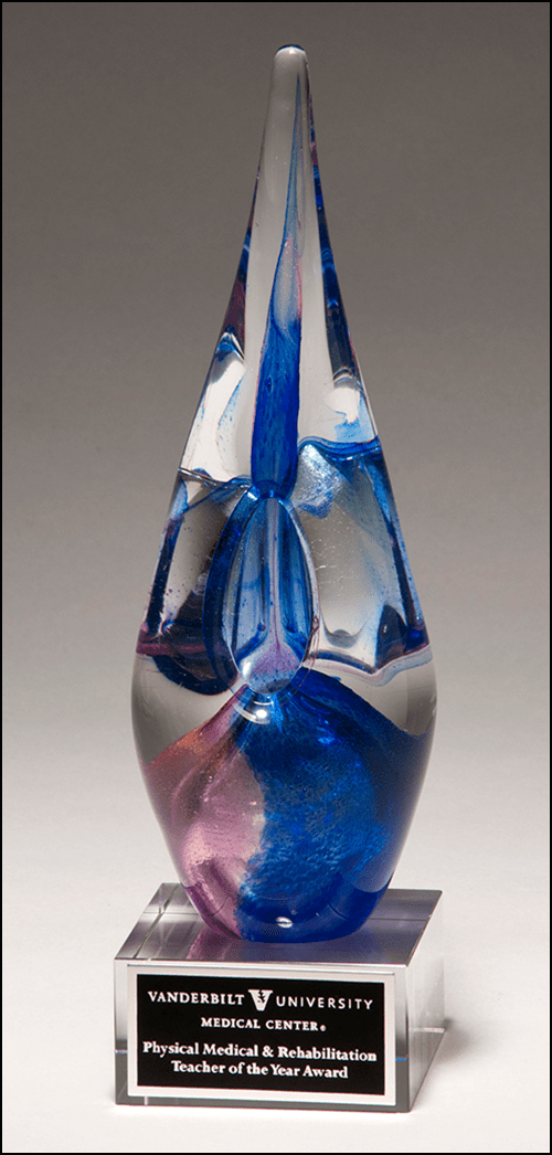 Airflyte Art Glass Award with clear rectangular design and engraved surface, perfect for recognition and awards ceremonies.
