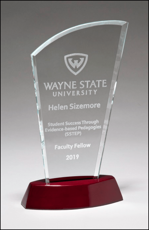 Airflyte classic glass awards with clear rectangular design and beveled edges, ideal for recognition or trophies.