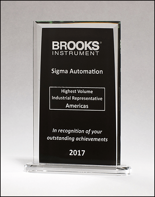 Airflyte Classic Glass Award with rectangular shape and engraved surface, designed for recognition and awards.