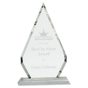 Large Crystal Diamond on Clear Pedestal Base-AKD Ink