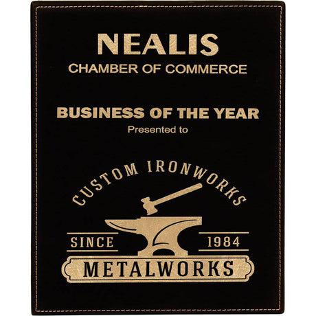 Black/Gold Laserable Leatherette Plaque-AKD Ink