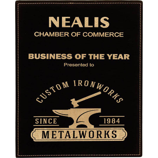 Black/Gold Laserable Leatherette Plaque-AKD Ink