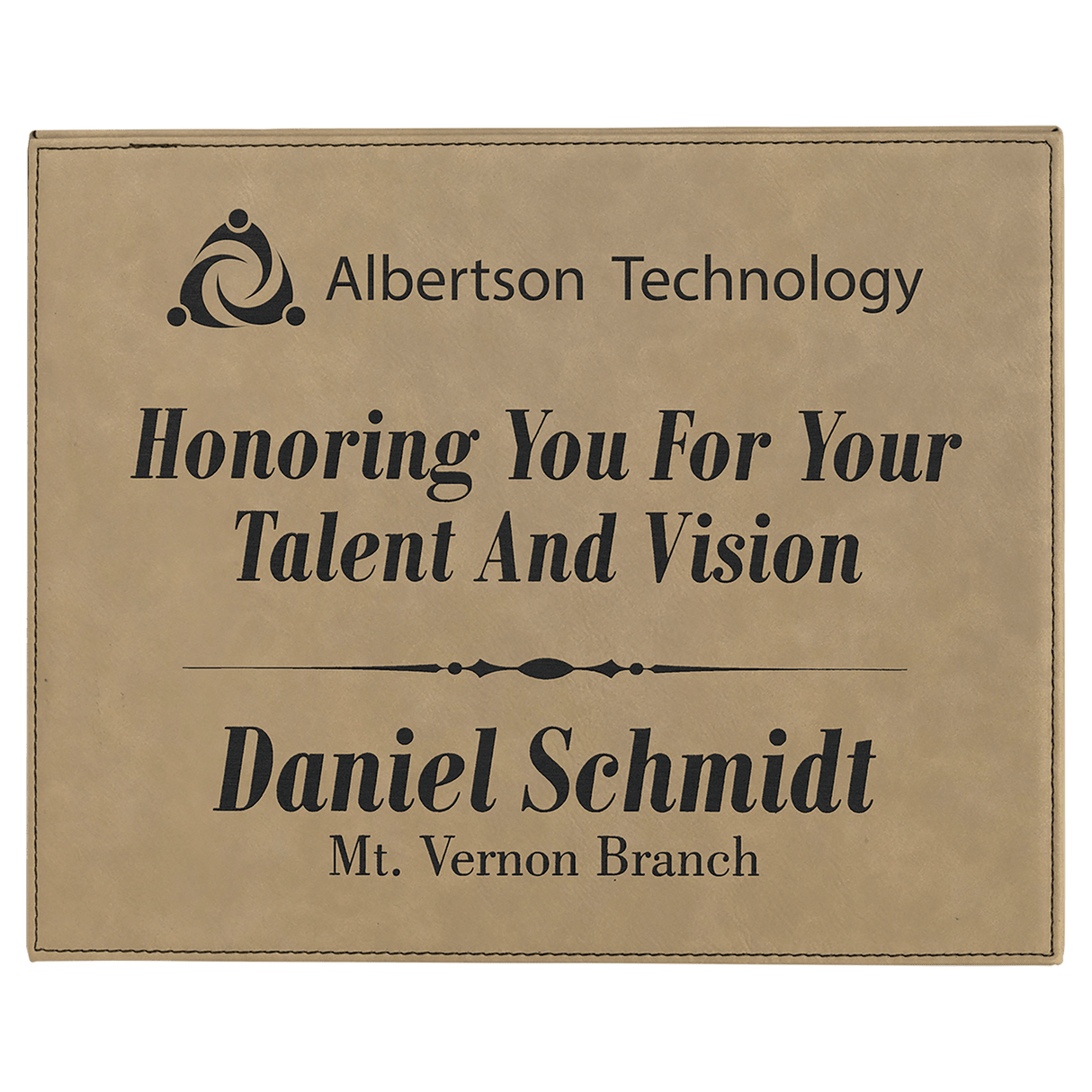 Light Brown Laserable Leatherette Plaque-AKD Ink