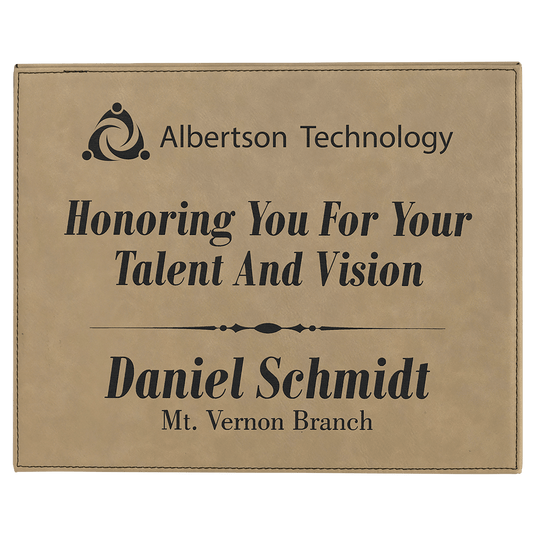 Light Brown Laserable Leatherette Plaque-AKD Ink