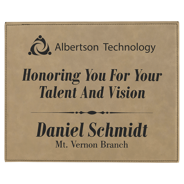 Light Brown Laserable Leatherette Plaque-AKD Ink
