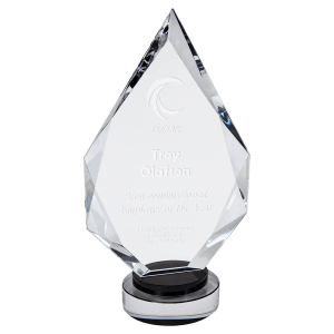 Large Diamond Crystal on & Clear Round Base-AKD Ink