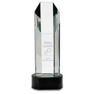 Large Octagon Slant-Top Crystal on Pedestal Base-AKD Ink