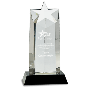 Crystal Star Column on Pedestal Base - AKD Ink