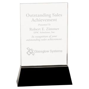 Large Clear Crystal Rectangle Wedge on Base-AKD Ink