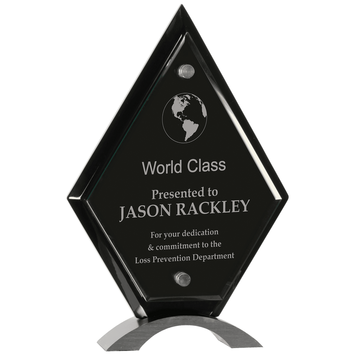 Large Diamond  Piano Finish Floating Jade Glass Standup-AKD Ink