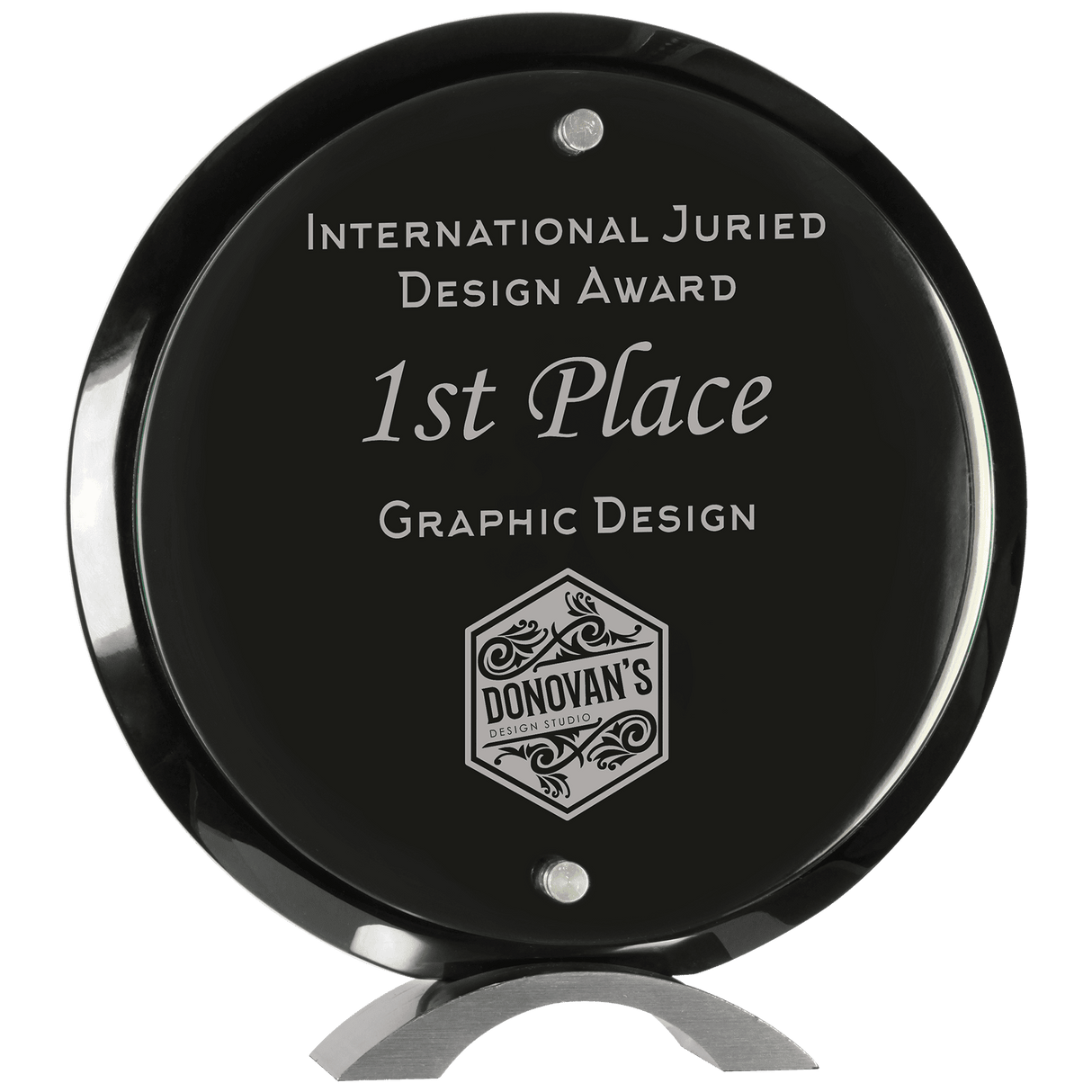 Large Round Piano Finish Floating Jade Glass Standup-AKD Ink