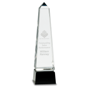 Medium Obelisk Crystal on Pedestal Base-AKD Ink