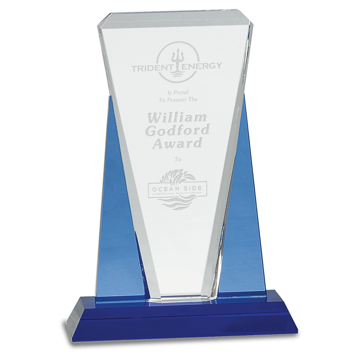 Large /Clear Wedge Crystal on Pedestal Base-AKD Ink