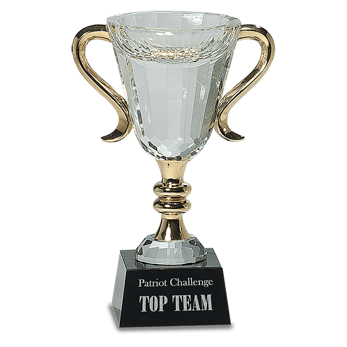 Crystal Cup with Gold Handles and Stem-AKD Ink