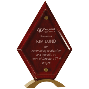 Large Diamond Rosewood Piano Finish Floating Jade Glass Standup-AKD Ink