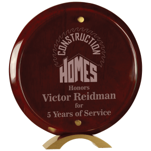 Large Round Rosewood Piano Finish Floating Jade Glass Standup-AKD Ink