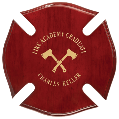 Rosewood Piano Finish Maltese Cross Plaque-AKD Ink