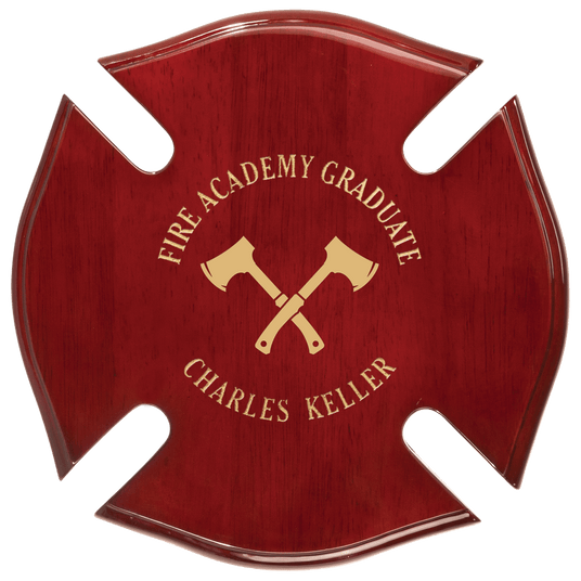 Rosewood Piano Finish Maltese Cross Plaque-AKD Ink
