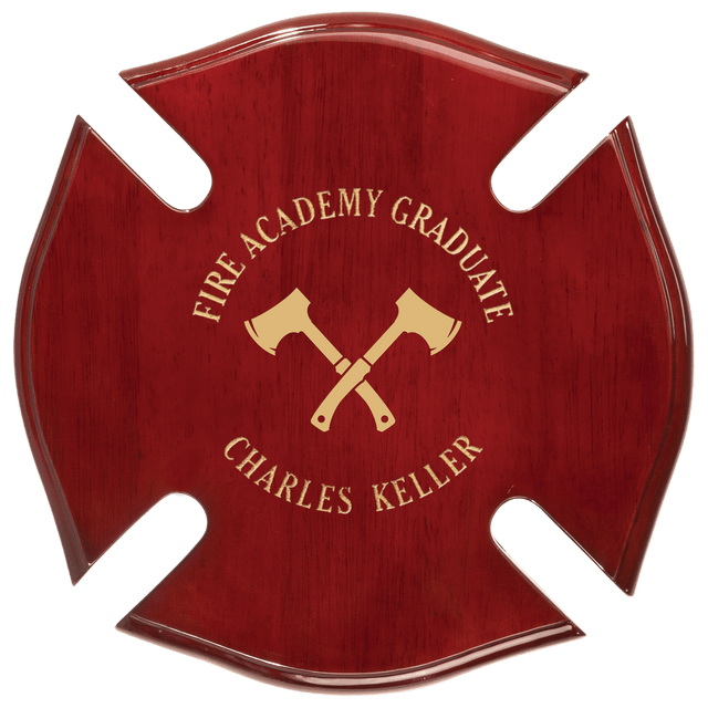 Rosewood Piano Finish Maltese Cross Plaque-AKD Ink