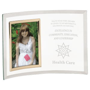 Jade Glass Crescent with 3 1/ x  Picture Frame-AKD Ink