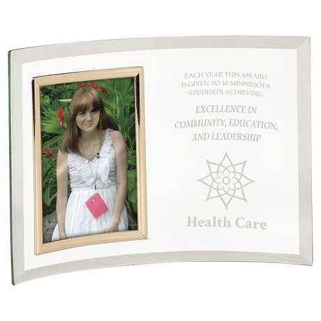 Jade Glass Crescent with 3 1/ x  Picture Frame-AKD Ink